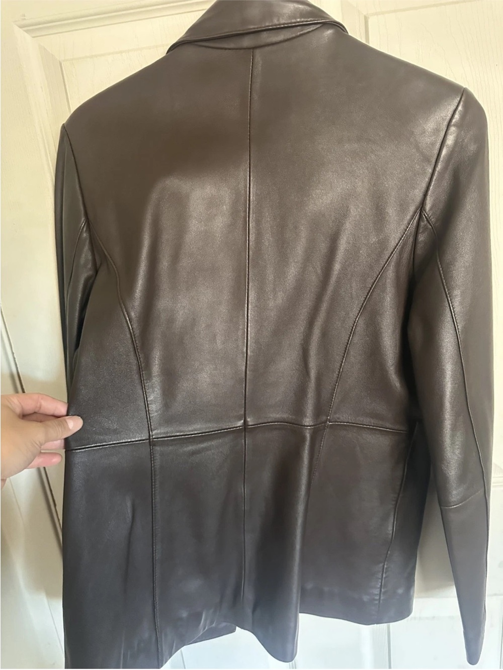 Women's lambskin leather size S Brown Leather Jacket blazer - Picture 6 of 10
